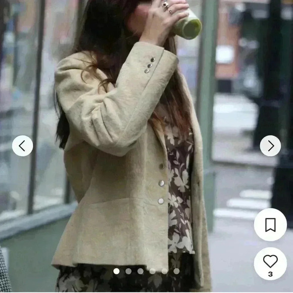 Liz Claiborne Jackets & Blazers - LIZ Claiborne women’s cream suede blazer jacket button down collar sz 4 NWOT